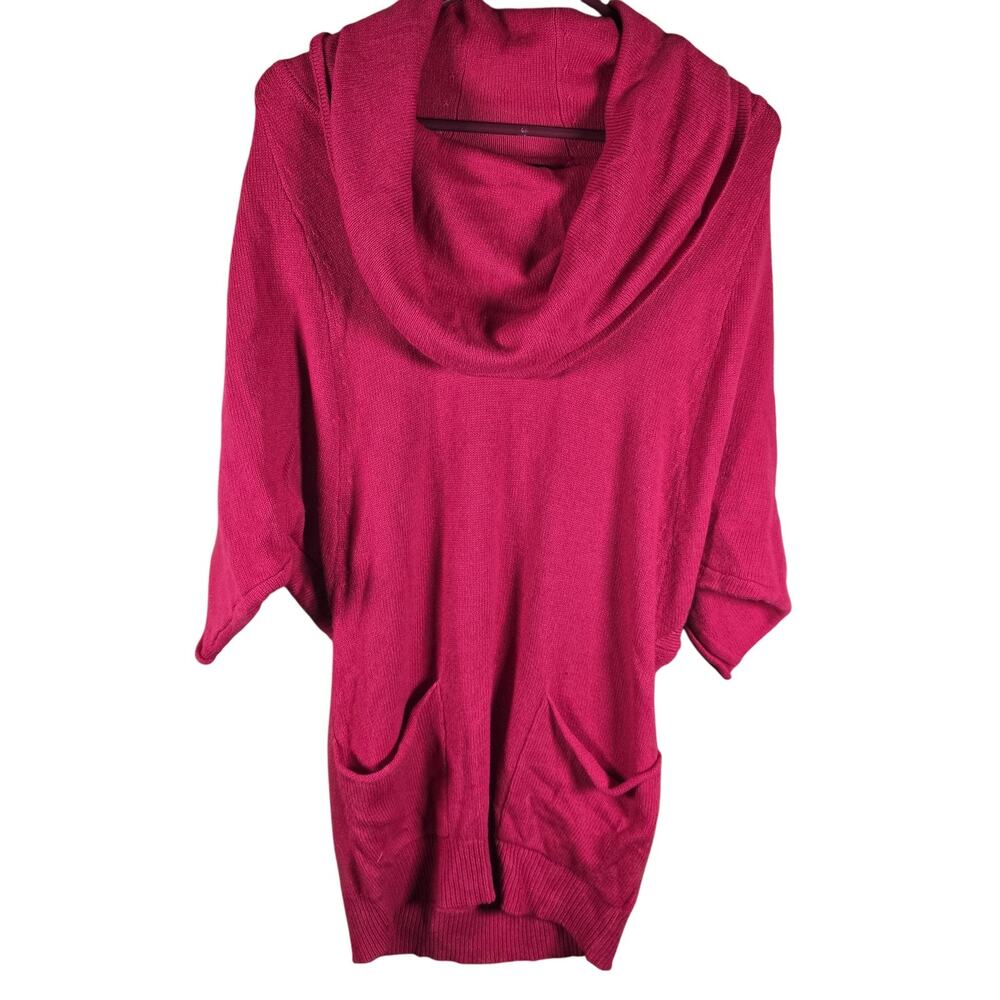 BCBGMAXAZRIA Sweater Dress Red Sangria Knit Pullover Medium